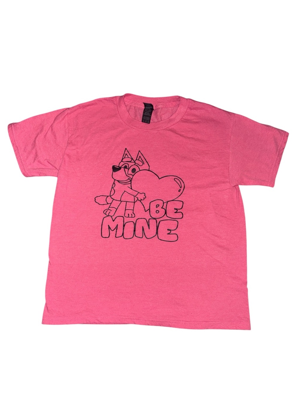 Custom Made Hot Pink Bluey 'Be Mine' Graphic Tee